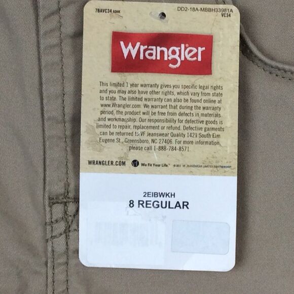 Wrangler Boys Size 8 Shorts Khakis Slim Straight Adjustable Waist Hiking Outdoor - Picture 10 of 10